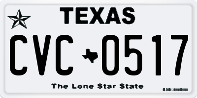TX license plate CVC0517