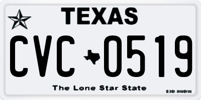 TX license plate CVC0519