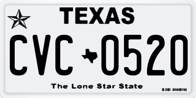 TX license plate CVC0520