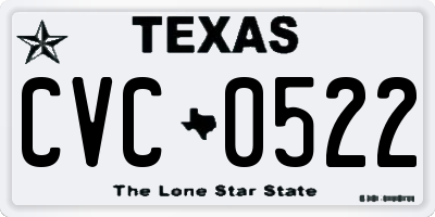 TX license plate CVC0522