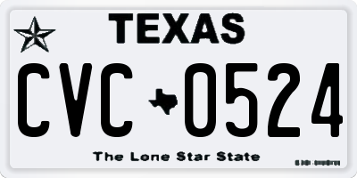 TX license plate CVC0524