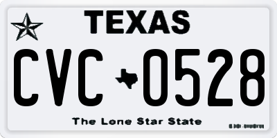TX license plate CVC0528