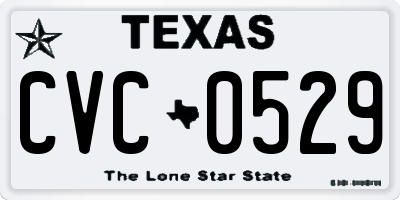 TX license plate CVC0529