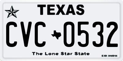 TX license plate CVC0532