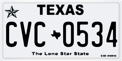 TX license plate CVC0534