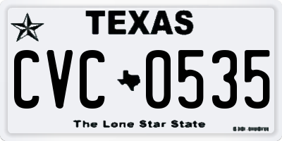 TX license plate CVC0535