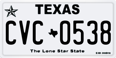TX license plate CVC0538