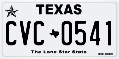 TX license plate CVC0541