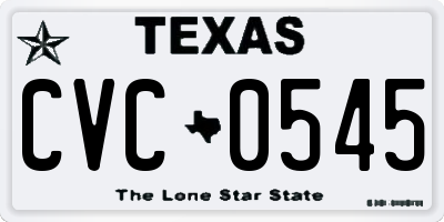 TX license plate CVC0545