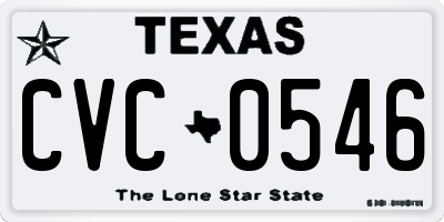 TX license plate CVC0546