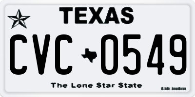 TX license plate CVC0549