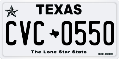 TX license plate CVC0550
