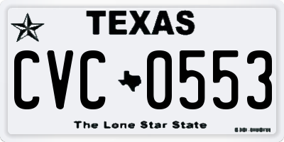 TX license plate CVC0553