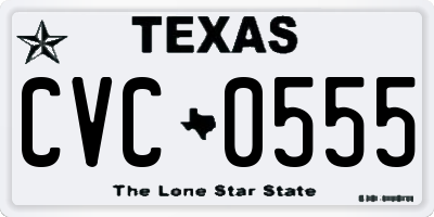 TX license plate CVC0555