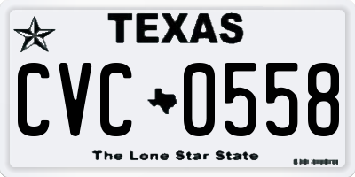 TX license plate CVC0558