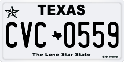 TX license plate CVC0559