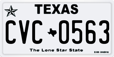 TX license plate CVC0563