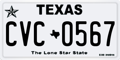 TX license plate CVC0567