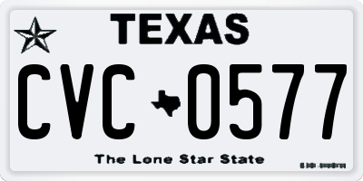 TX license plate CVC0577