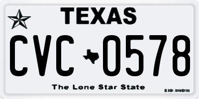 TX license plate CVC0578