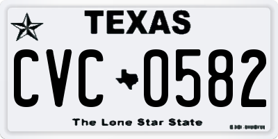 TX license plate CVC0582
