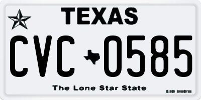 TX license plate CVC0585