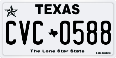 TX license plate CVC0588
