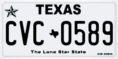 TX license plate CVC0589