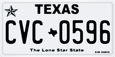 TX license plate CVC0596