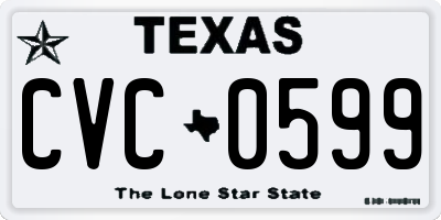 TX license plate CVC0599