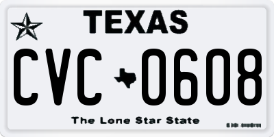 TX license plate CVC0608
