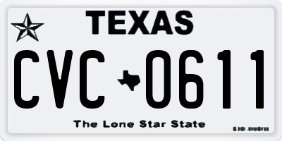 TX license plate CVC0611