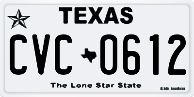 TX license plate CVC0612