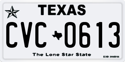 TX license plate CVC0613