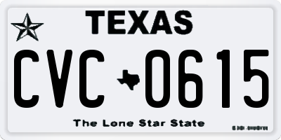 TX license plate CVC0615