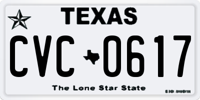 TX license plate CVC0617