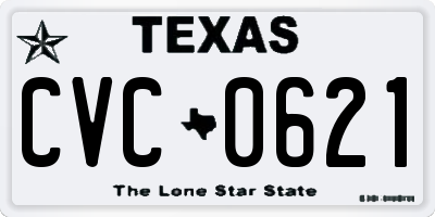 TX license plate CVC0621