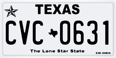 TX license plate CVC0631