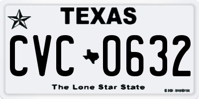 TX license plate CVC0632