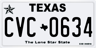 TX license plate CVC0634
