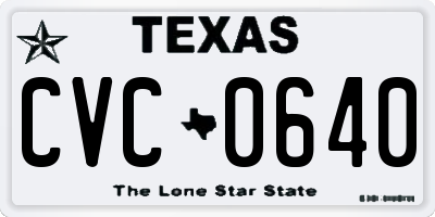 TX license plate CVC0640