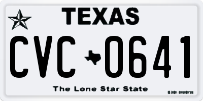 TX license plate CVC0641