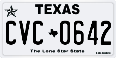 TX license plate CVC0642