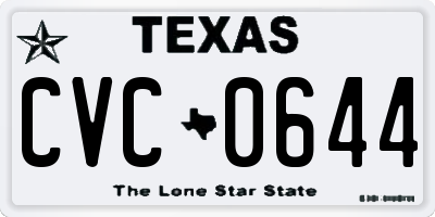 TX license plate CVC0644