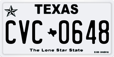 TX license plate CVC0648