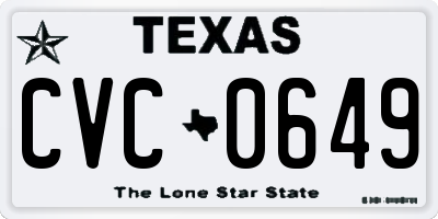 TX license plate CVC0649