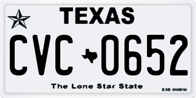 TX license plate CVC0652