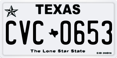 TX license plate CVC0653