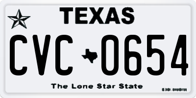TX license plate CVC0654