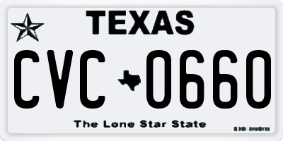TX license plate CVC0660